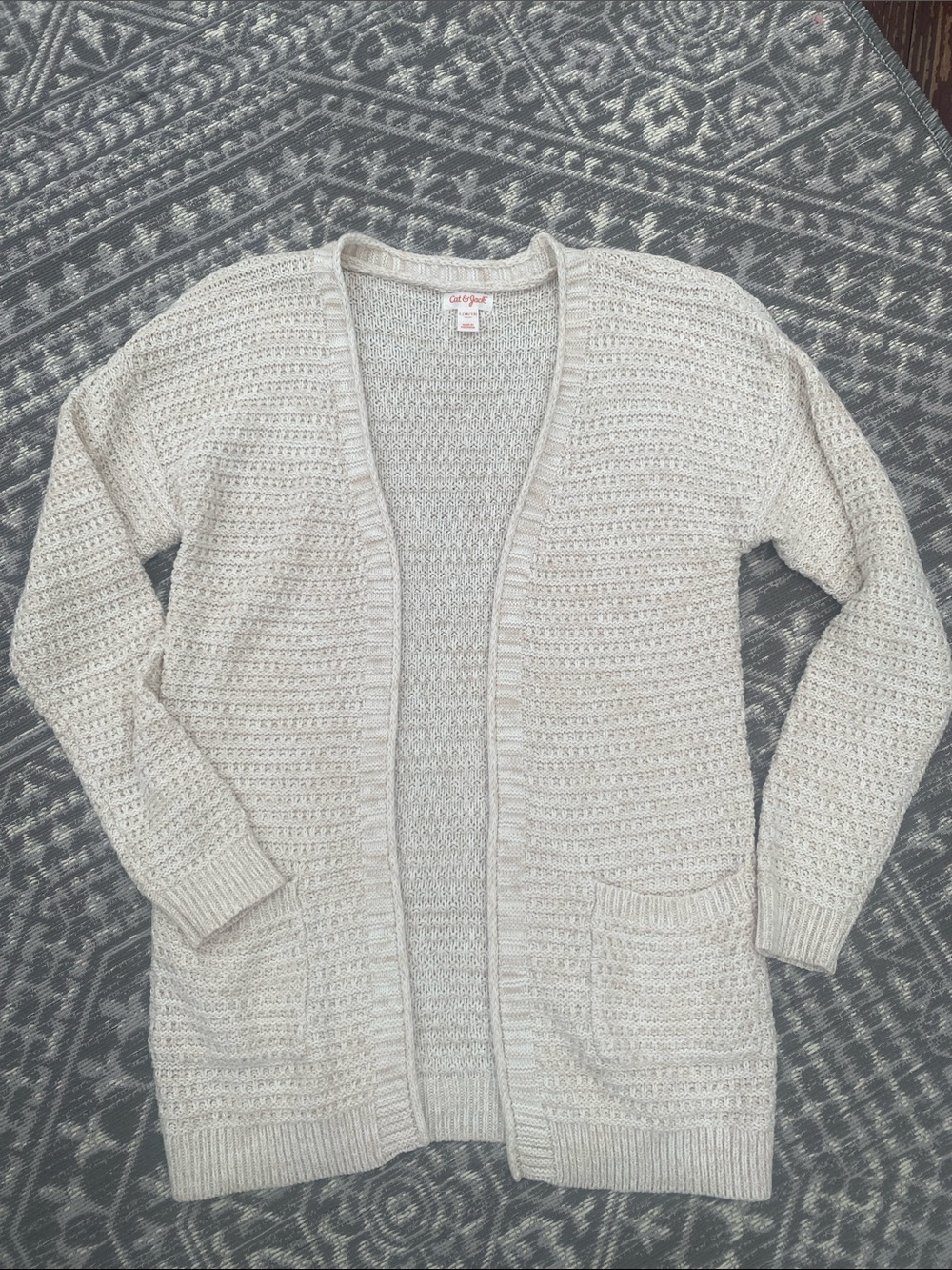 Cat and Jack long cream cardigan